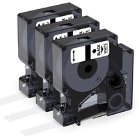 3x Huismerke tapecassette voor dymo d1 45013 s0720530 wit 12mm x 7m voor labelmanager 100 120p 150